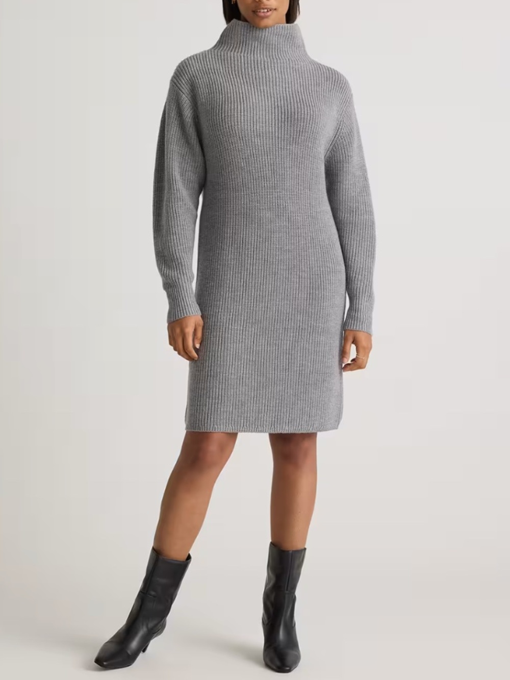 NWT Quince Australian Merino Wool Relaxed Turtleneck Sweater Dress Medium